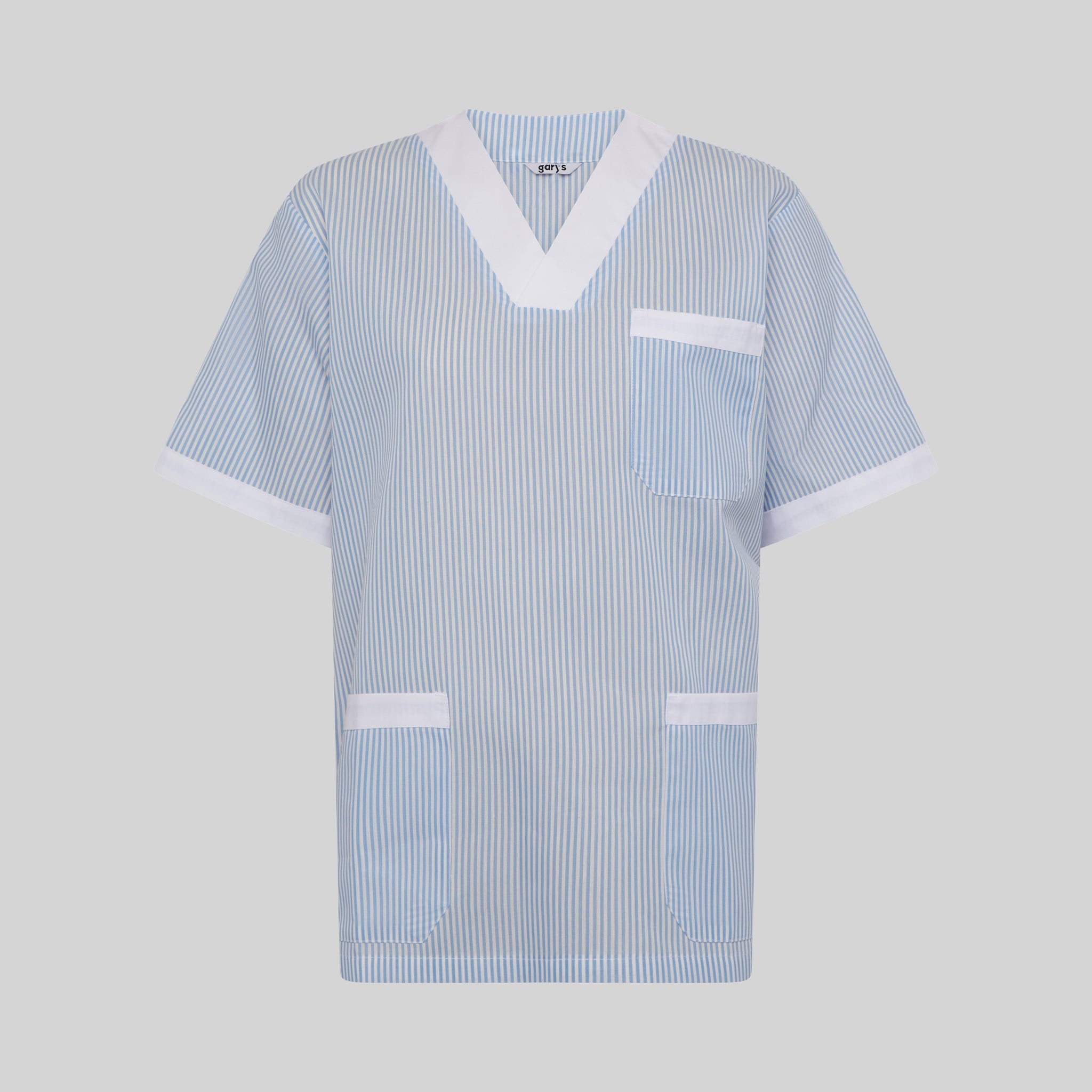 Gary's Blouse V-Neck blouse médicale vichy mix manches