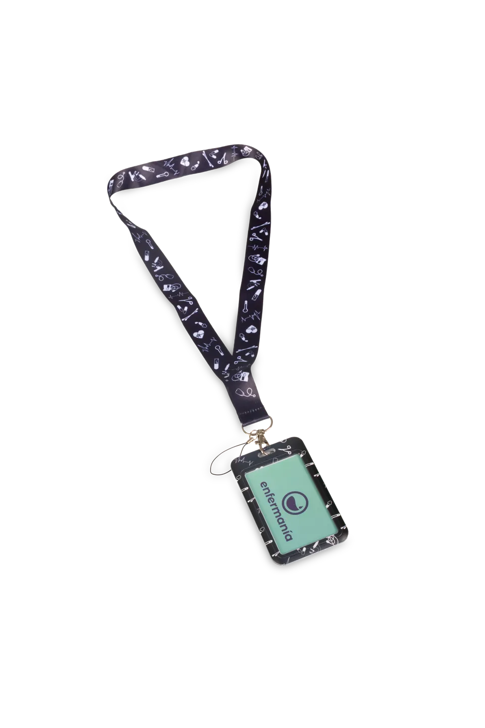 Enfermania Black Collection tour de cou porte-badge noir