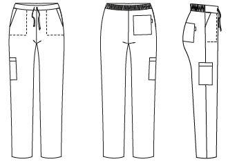 GARY'S Pants pantalon femme médical noir 4 poches