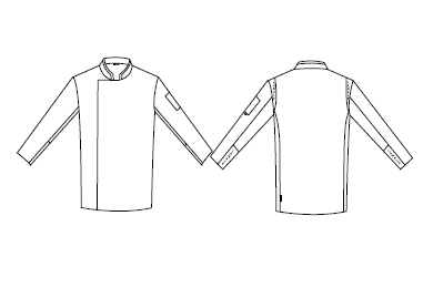 GARY'S Aragon veste de cuisine unisexe blanc sergé