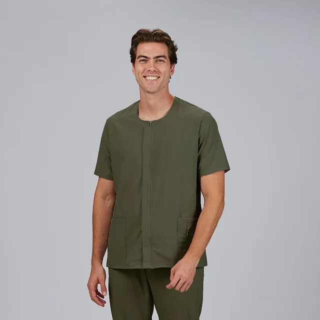 Gary's Joan blouse médicale noire col carré zip taille M