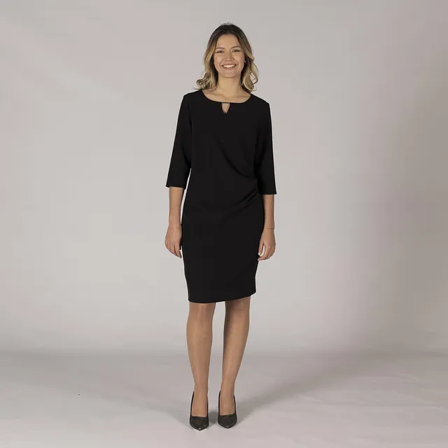 Gary's Trivial robe travail femme noire drapée stretch