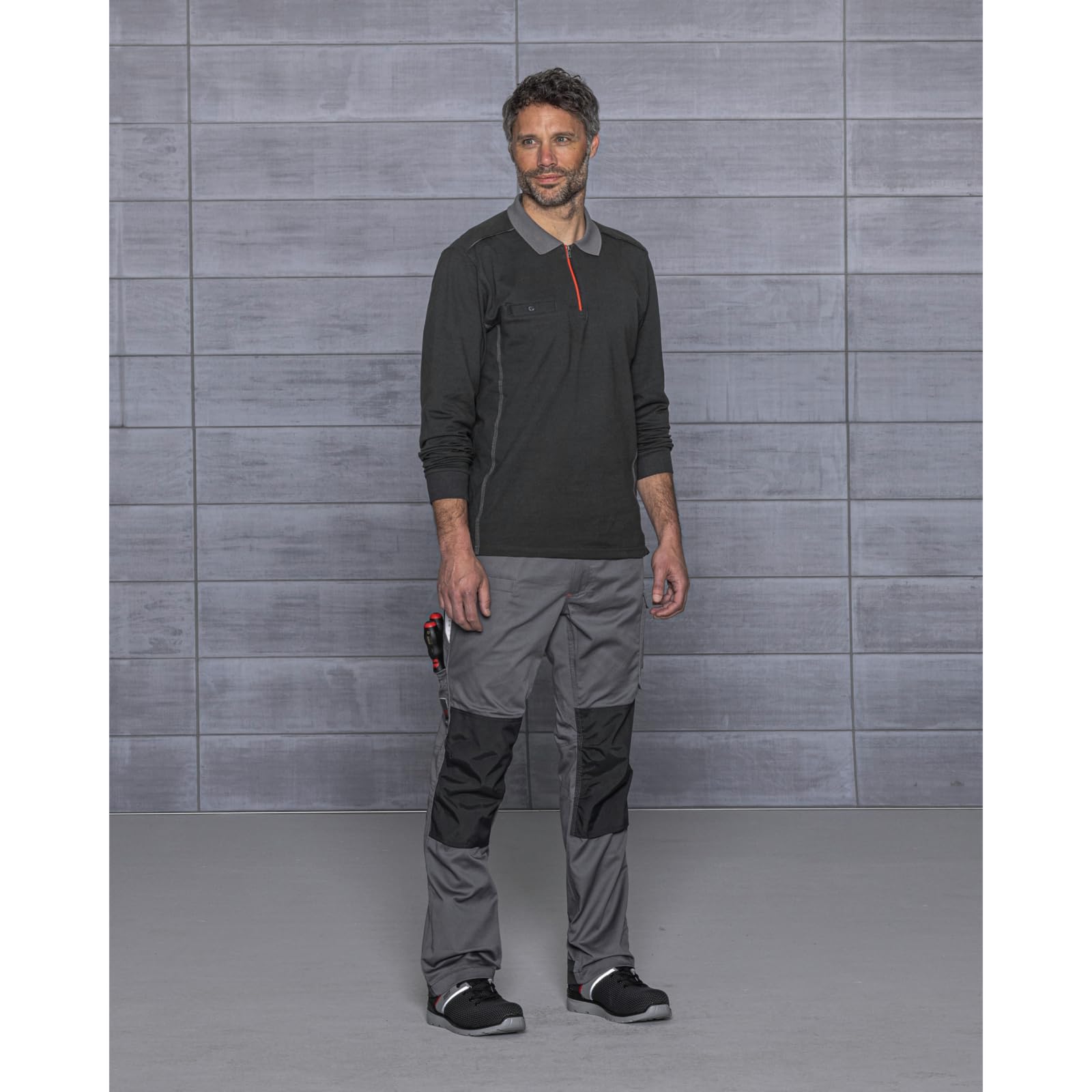 Würth MODYF Stretch X Polo Manches Longues Anthracite XXL