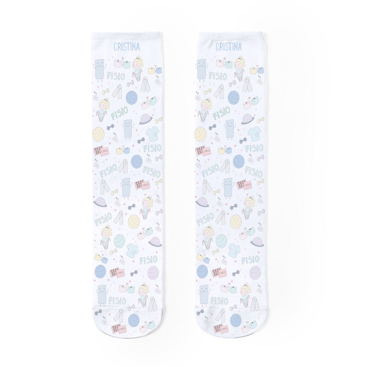Enfermania Fisio Pastel chaussettes personnalisées S/M pastel