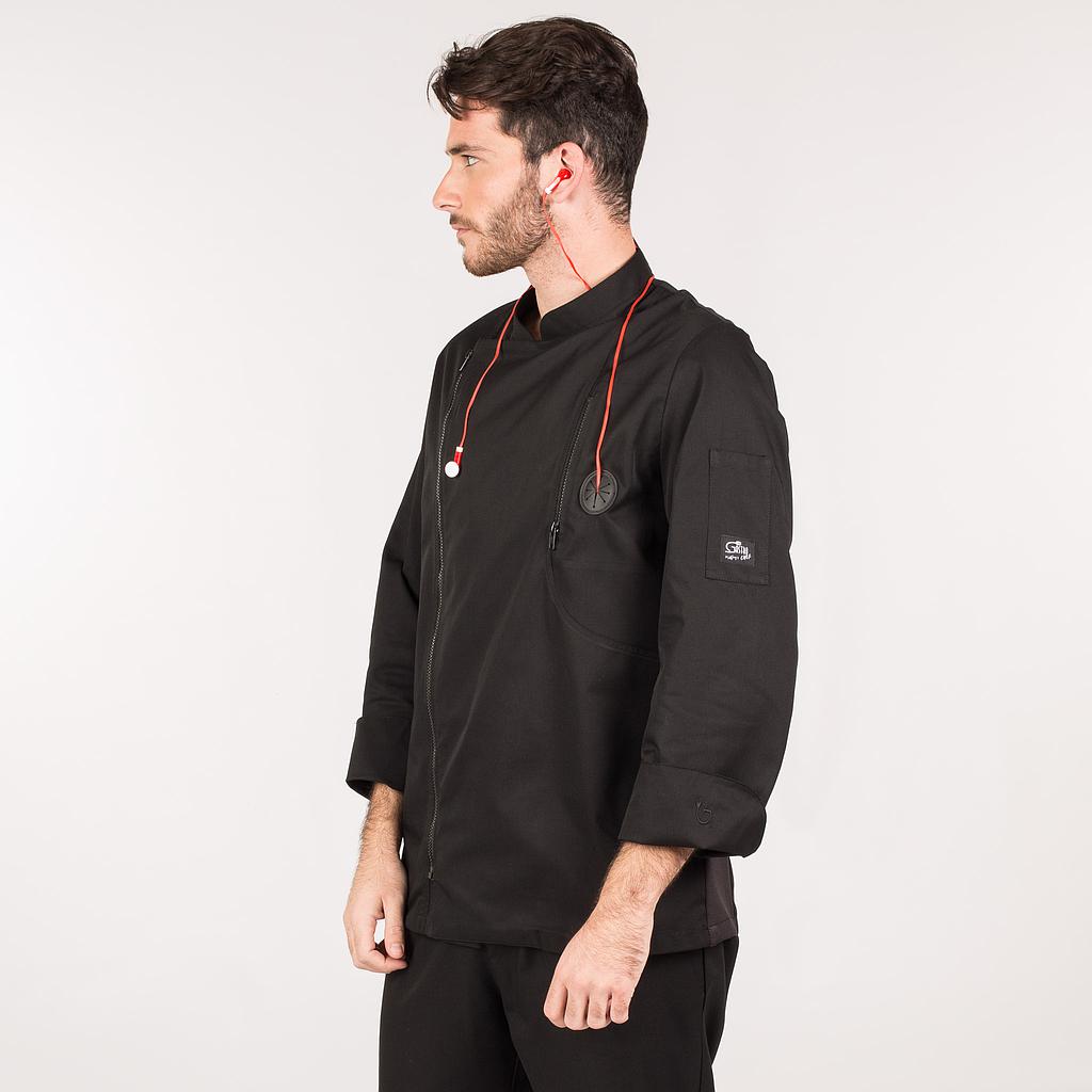 Gary's Chef Jackets Fobos veste cuisinier noir zip