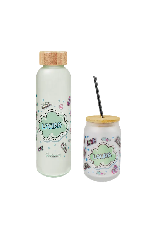 Enfermania Stickers coffret gourde et tasse verre