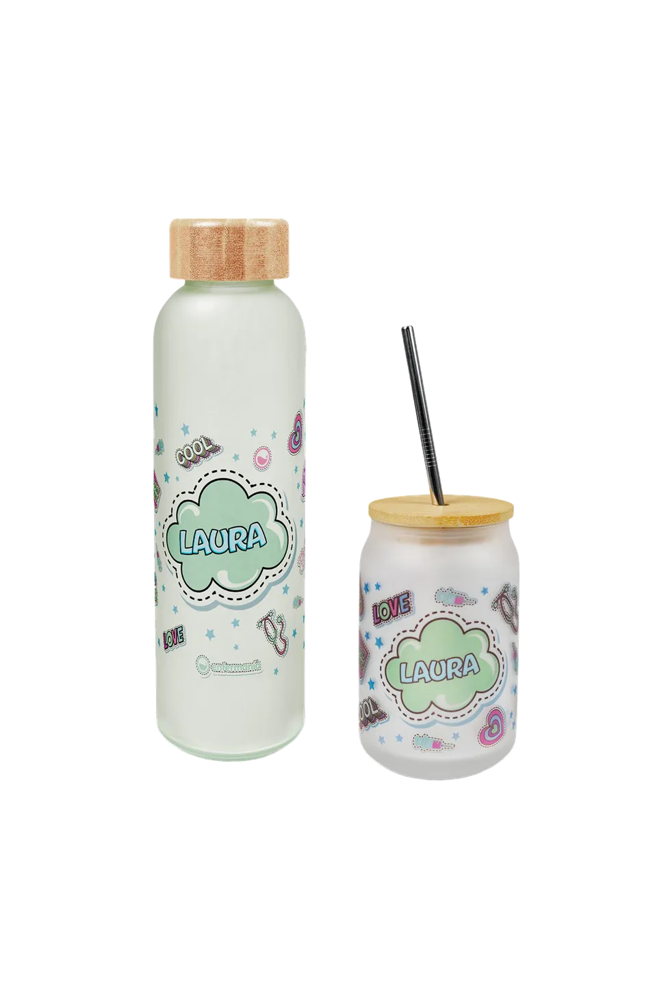 Enfermania Stickers coffret gourde et tasse verre