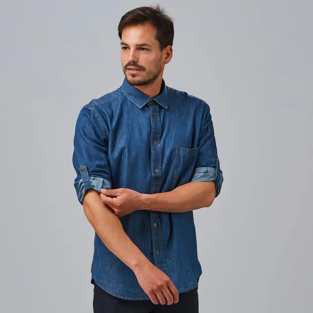 Gary's Mattia Chemise Homme Denim Slim Manches Longues