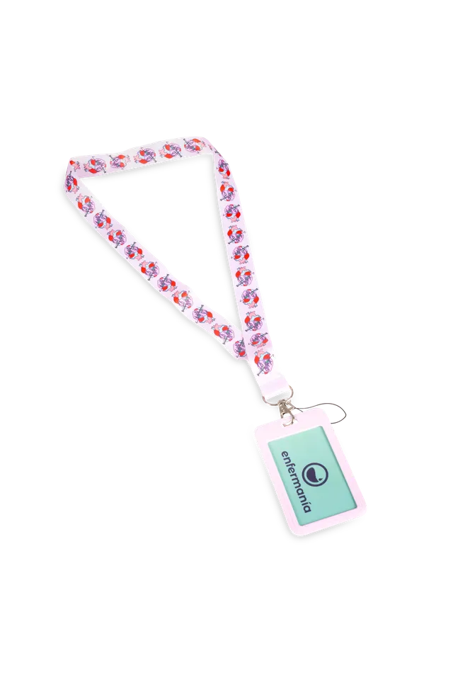 Enfermania Accesorios tour de cou porte-badge Rebelheart rose