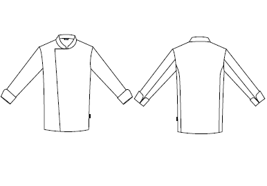 Gary's Chef Jackets veste cuisine blanche manches longues velcro