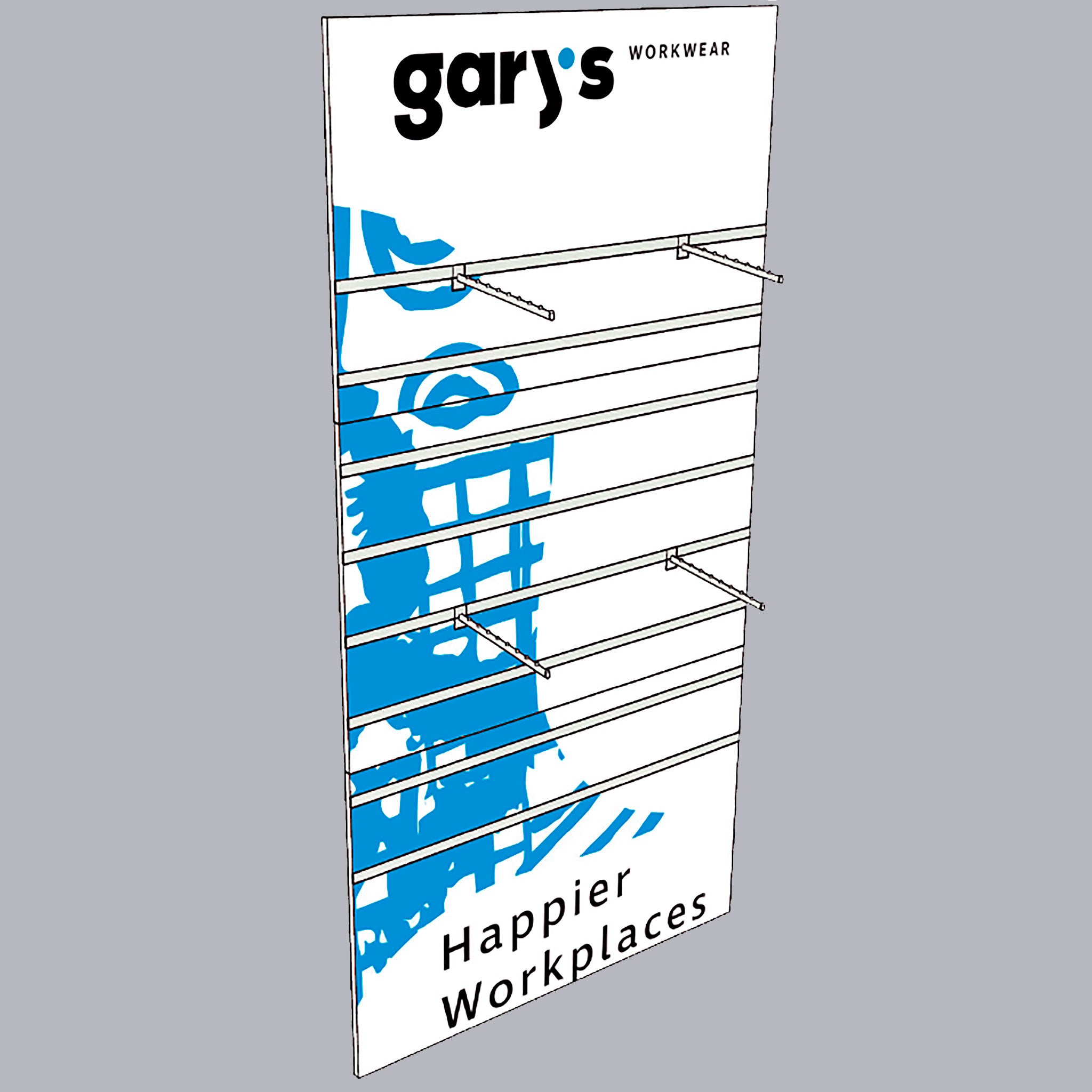 GARY'S présentoir mural blanc 28 cintres mélaminé