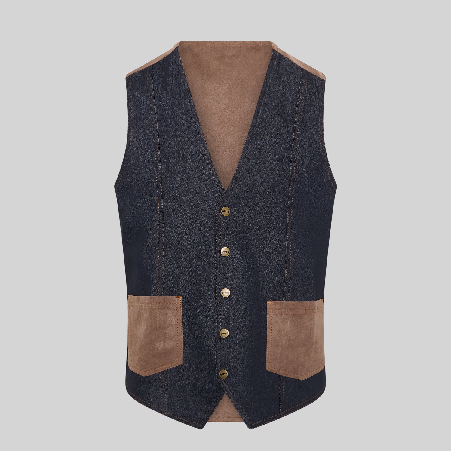Gary's Fiego Gilet Serveur Homme Denim Marine Stretch