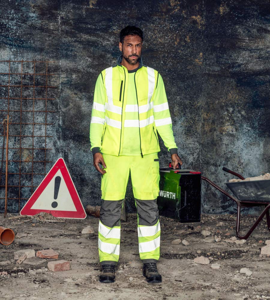 Würth MODYF Fluo pantalon travail jaune anthracite 38 haute-visibilité