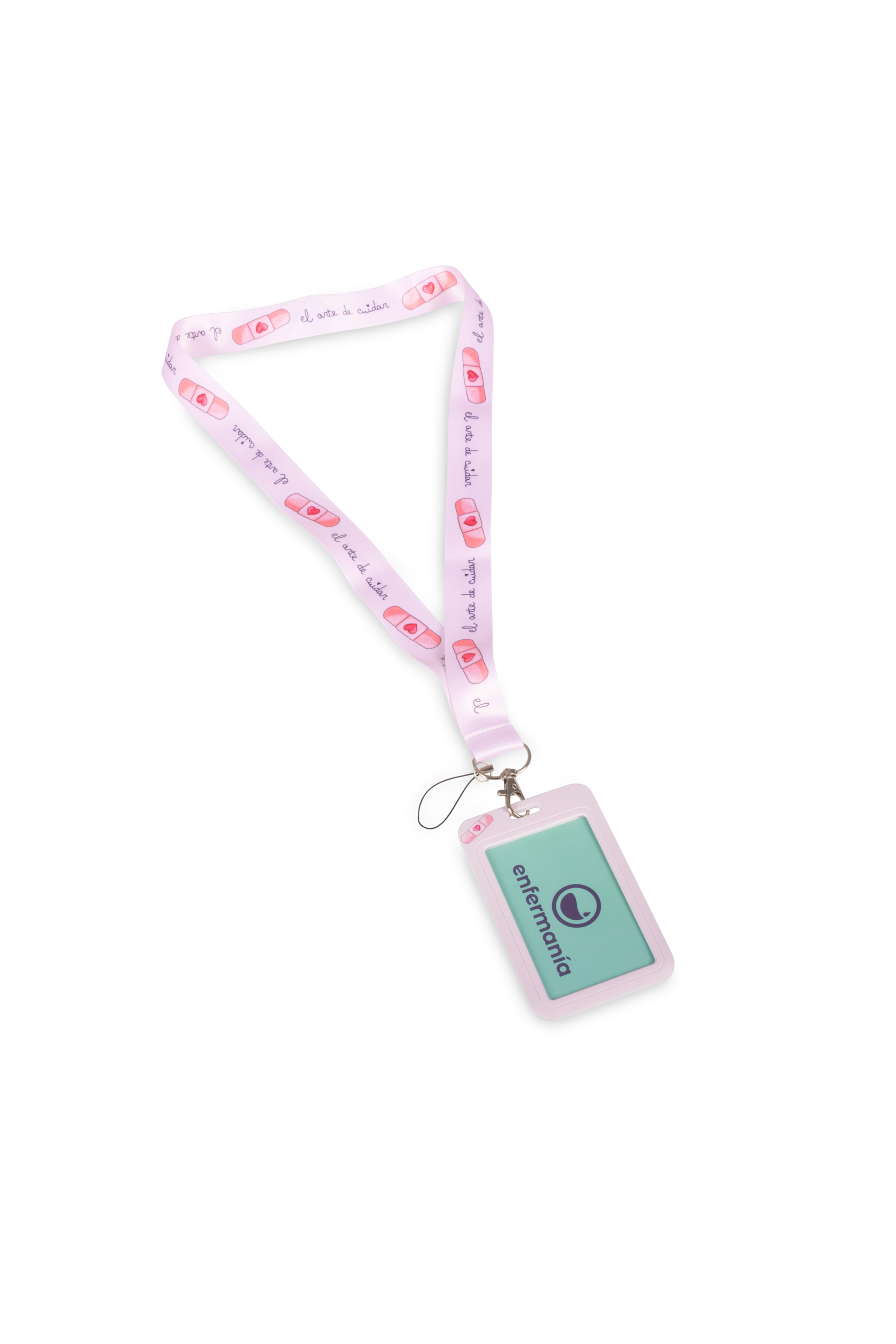 Enfermania Accesorios Tirita tour de cou porte-badge rose