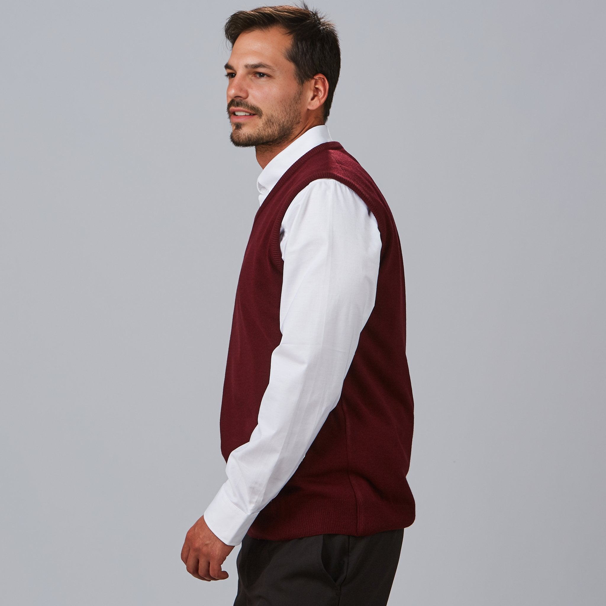 GARY'S Gilet serveur unisexe bordeaux acrylique