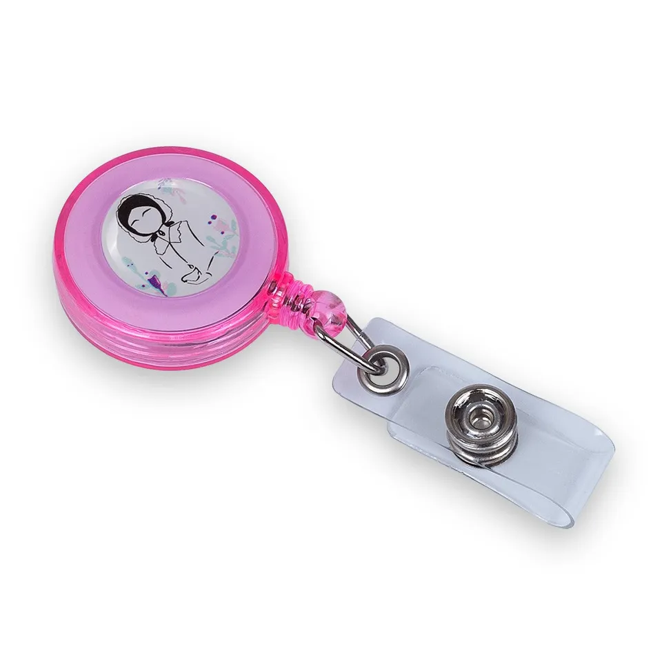 Enfermania Accesorios enrouleur badge plastique rose