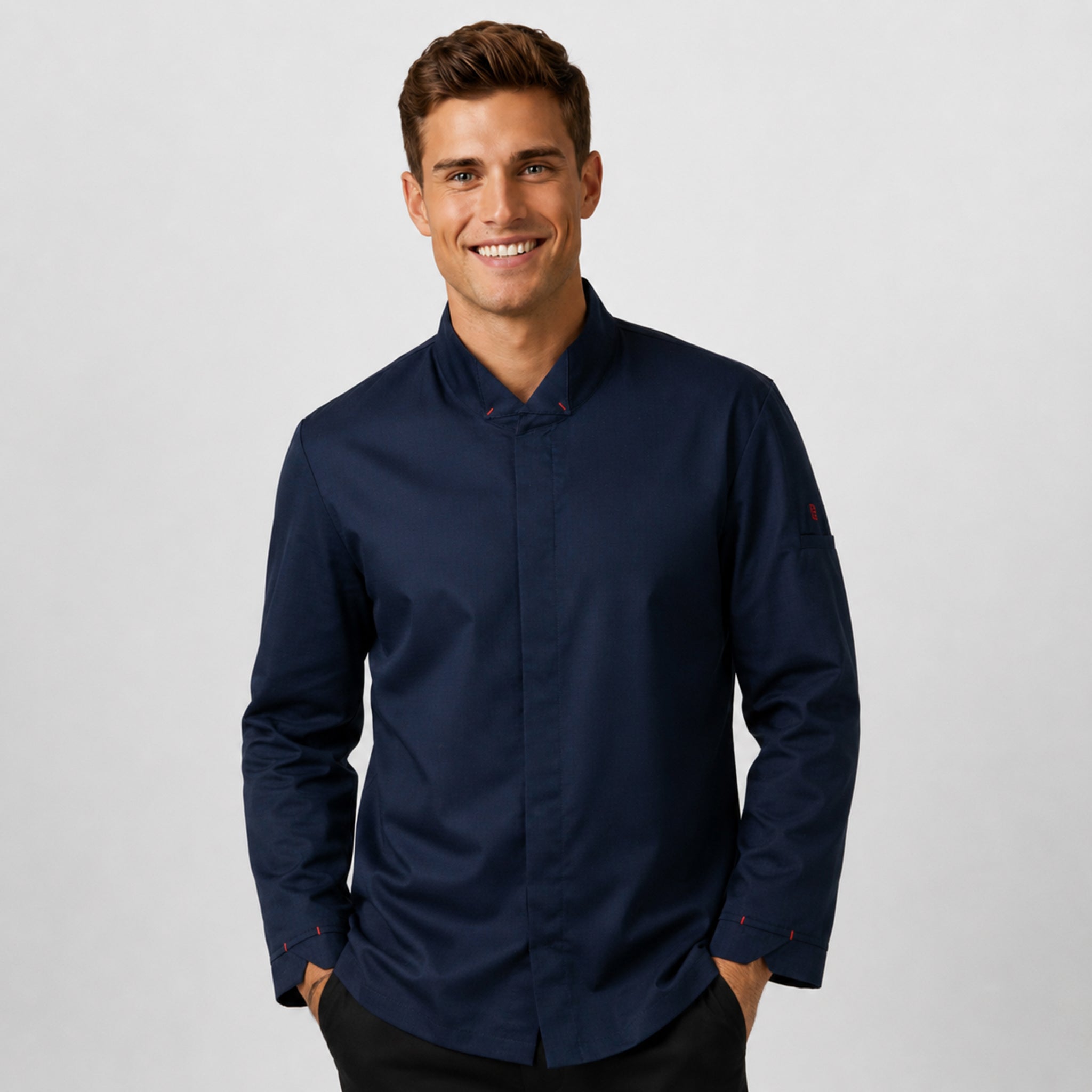 GARY'S Chef Jackets Amon veste de cuisine marine manches longues