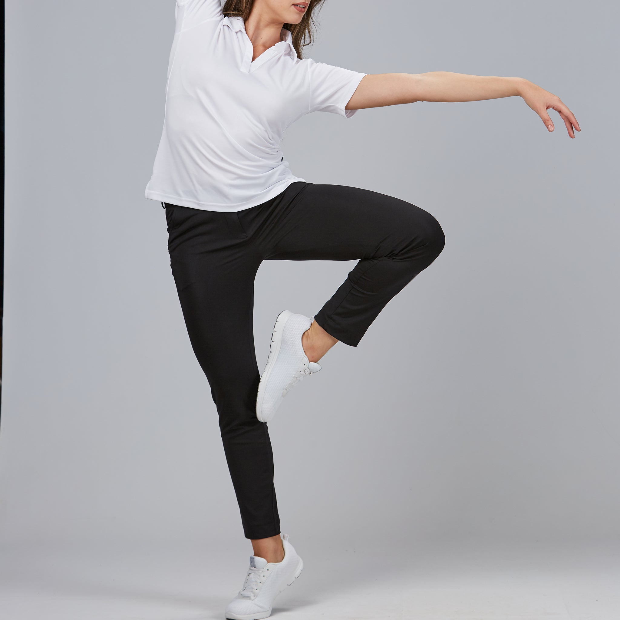 GARY'S Pants TROUSERS WOMAN INTERLOCK pantalon noir stretch