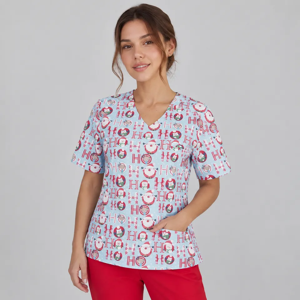 GARY'S Santas blouse médicale unisexe Noël microfibre