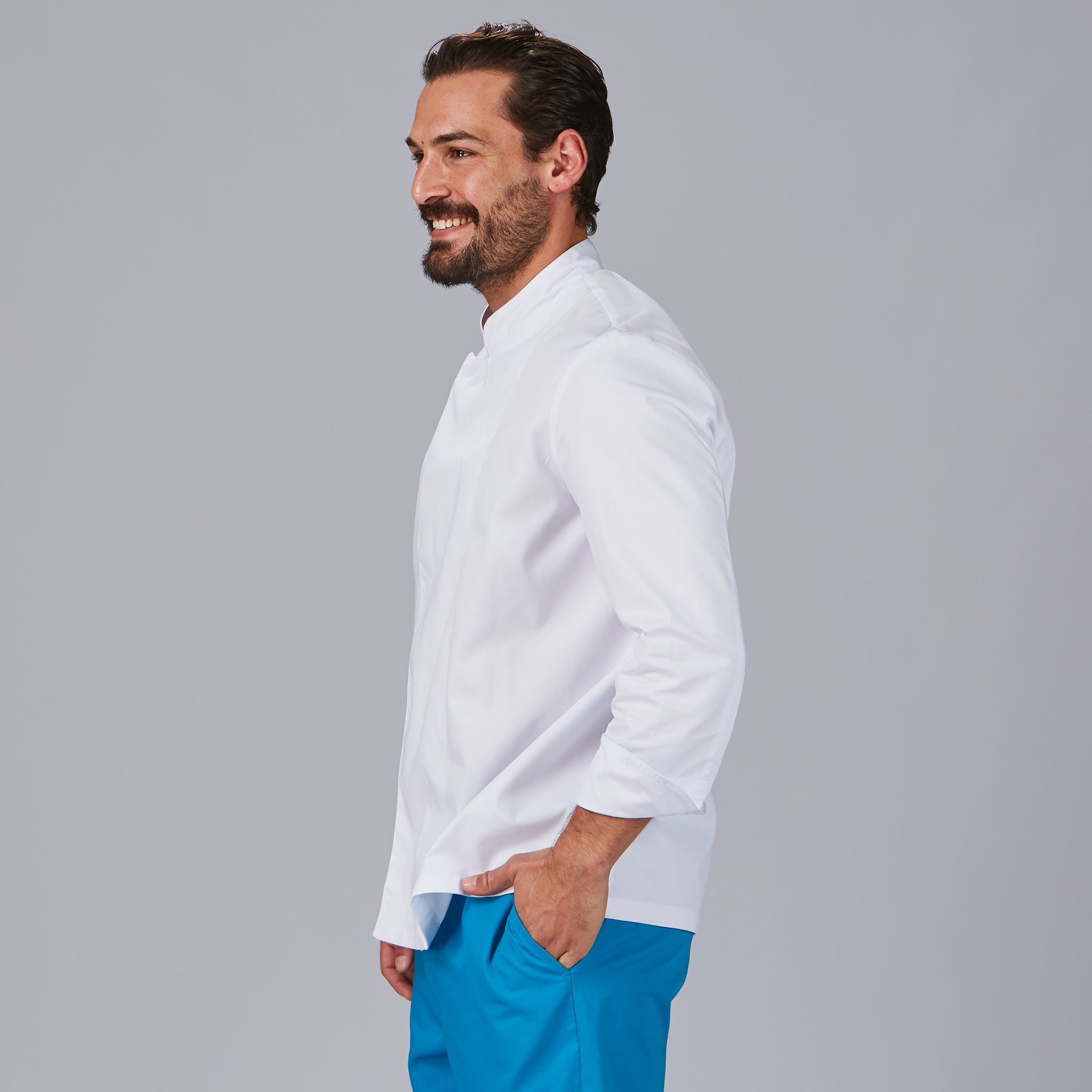 Gary's Chef Jackets veste cuisine blanche manches longues velcro