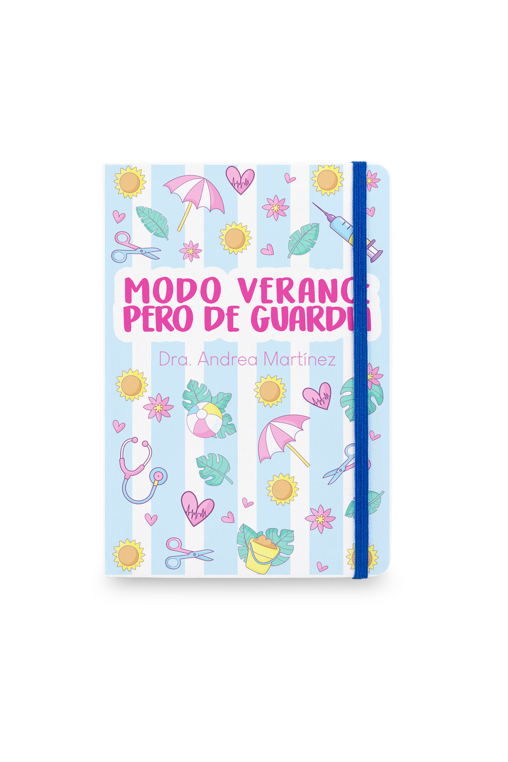 Enfermania Papelería Summer carnet A5 élastique bleu infirmière