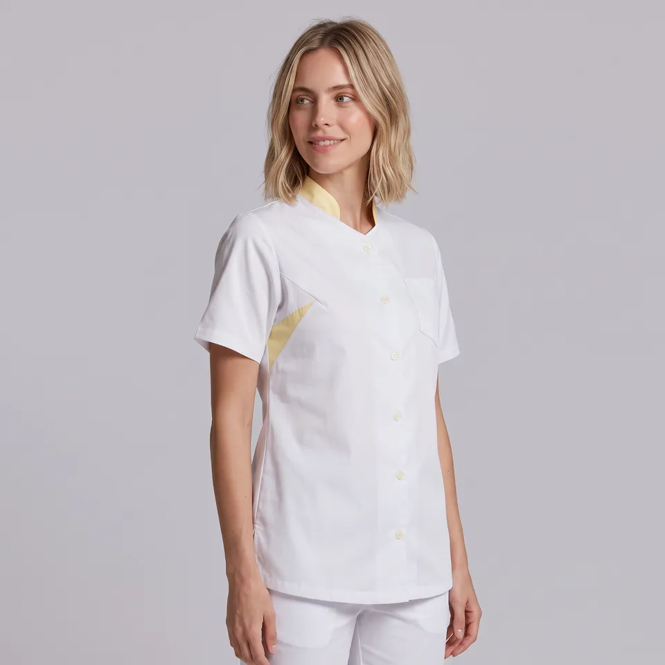GARY'S Milan blouse de travail femme piqué rose tailles larges