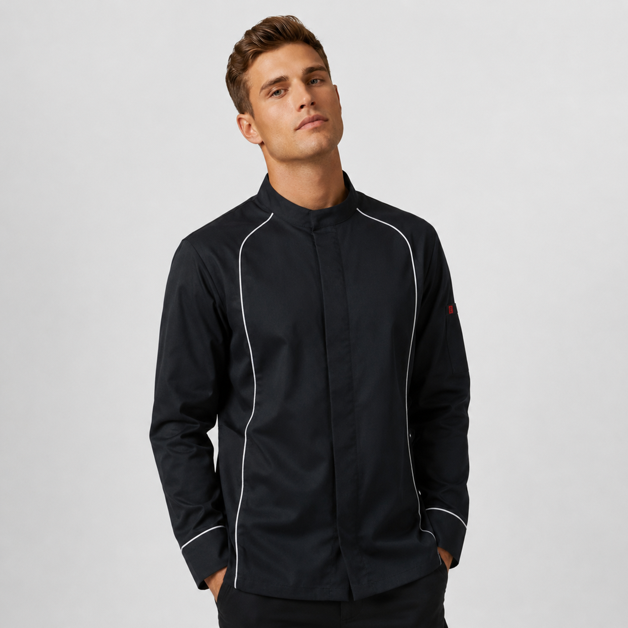 Gary's Apis veste cuisine noire L coton Lyocell