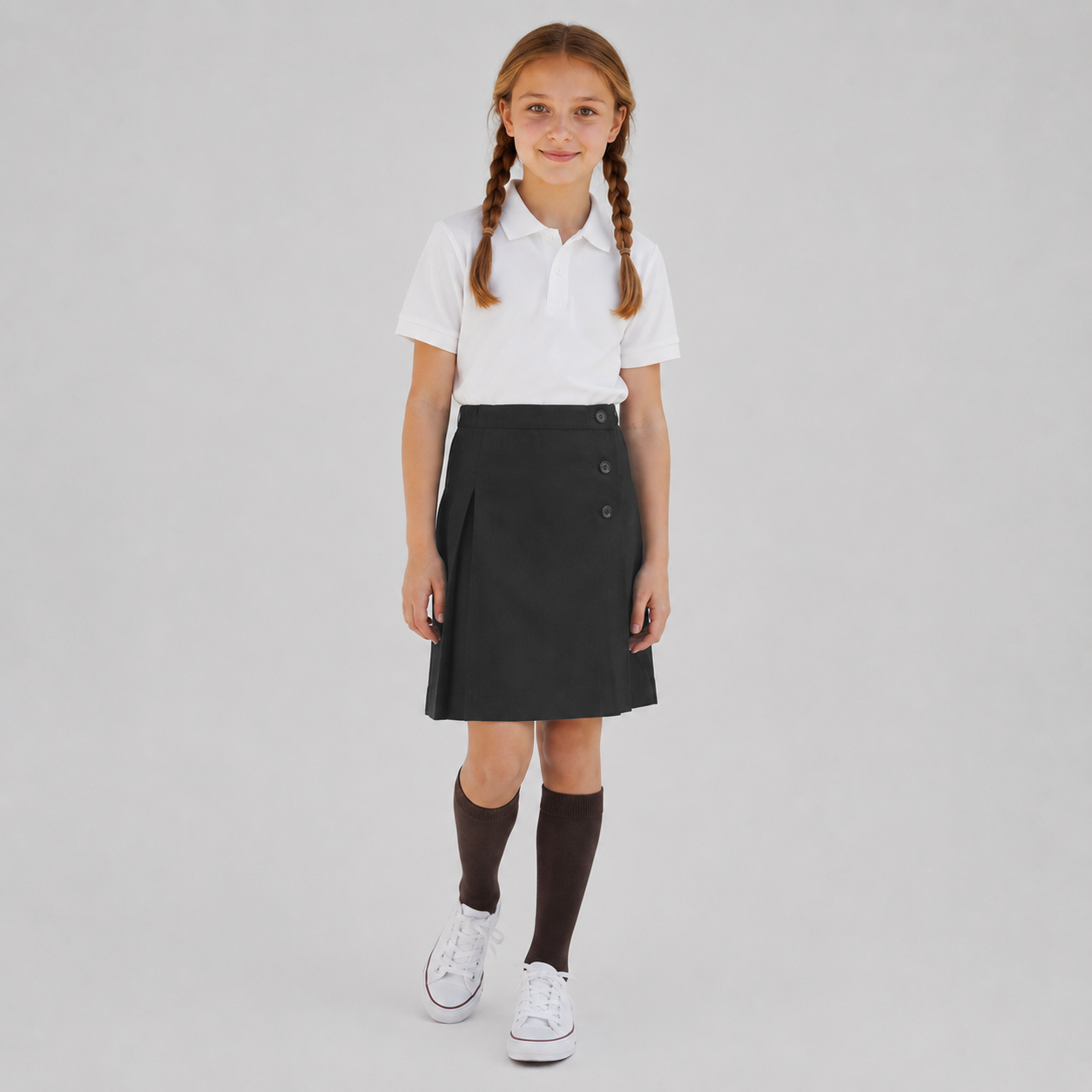 Gary's Pleated jupe plissée écolière gris clair