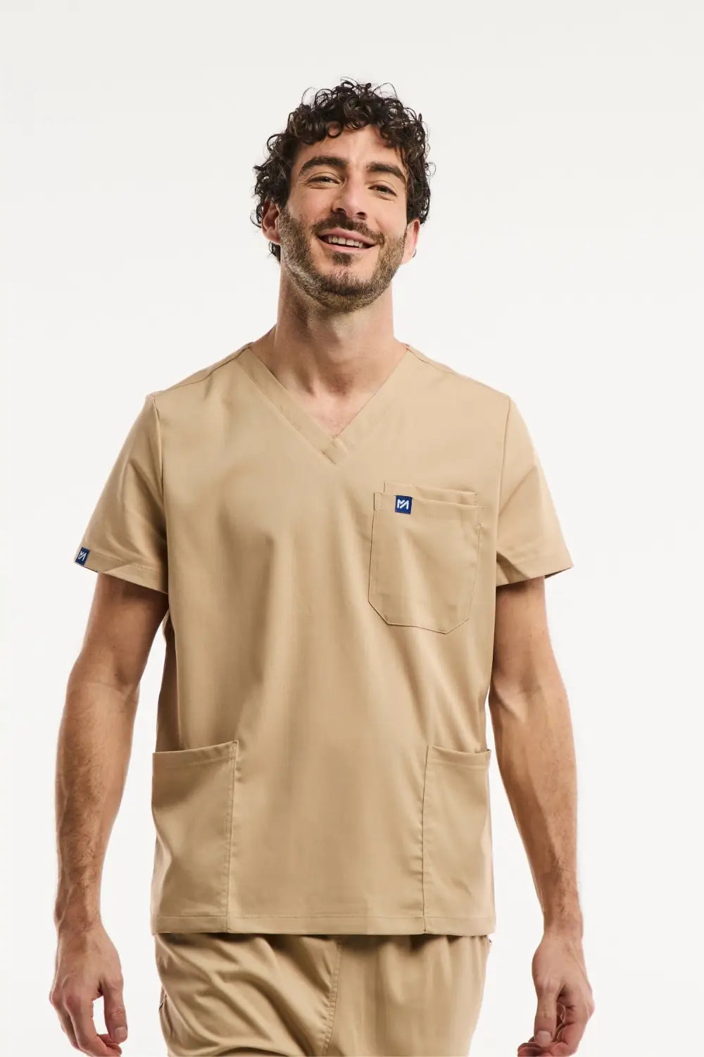 Aelin LUCA tunique médicale homme beige clair 3 poches