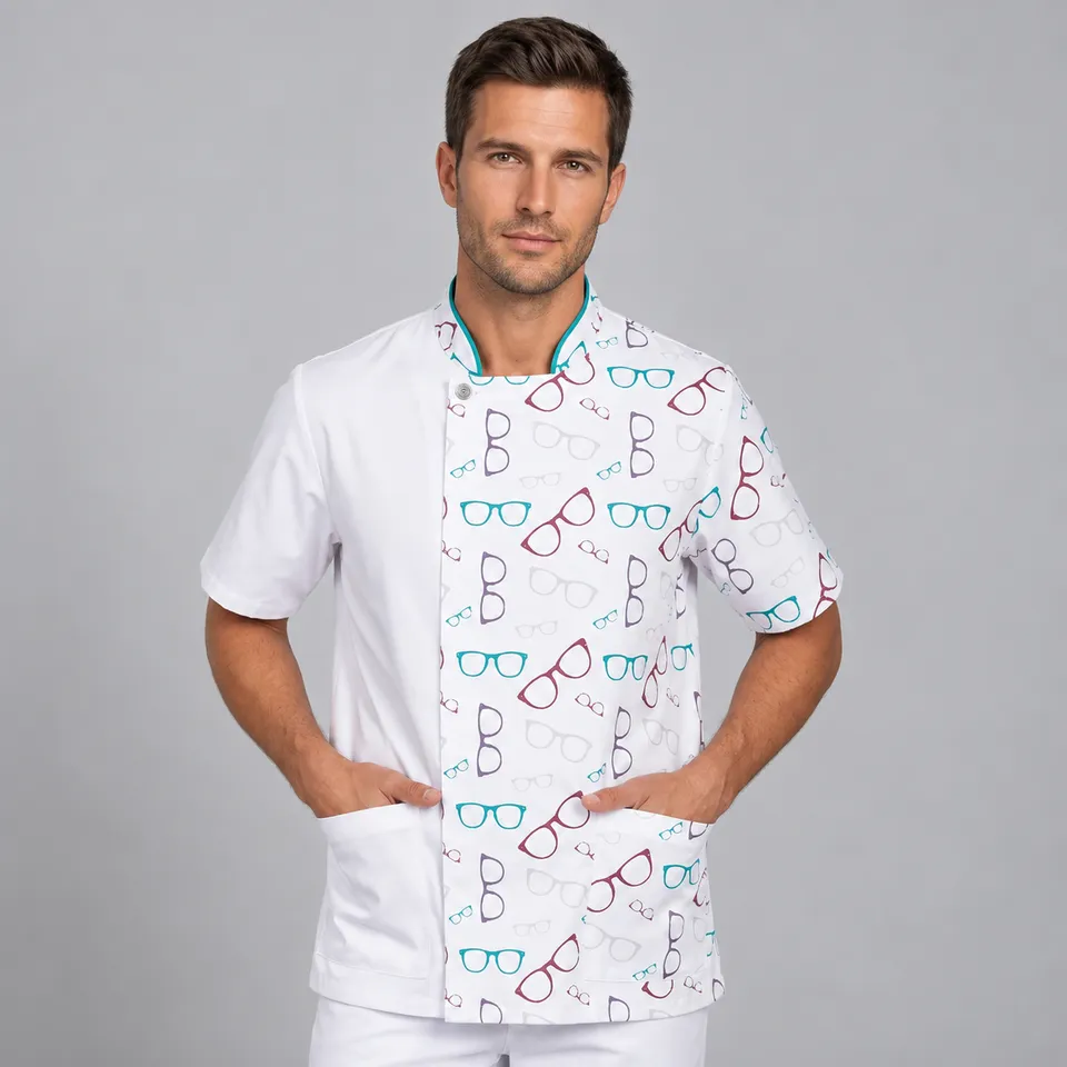 GARY'S Angel veste médicale homme blanche microfibre