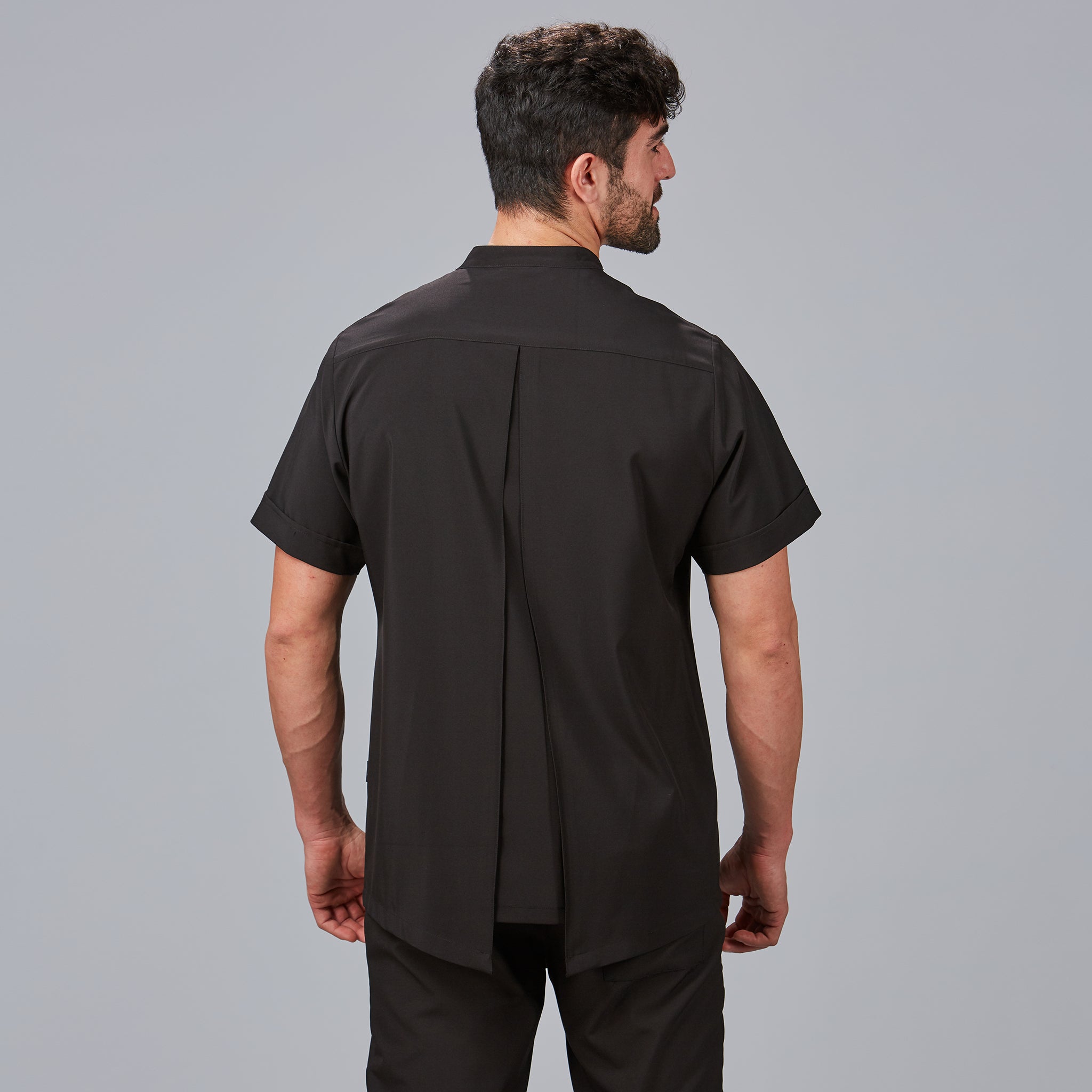 GARY'S Beleño veste homme noire microfibre manches courtes