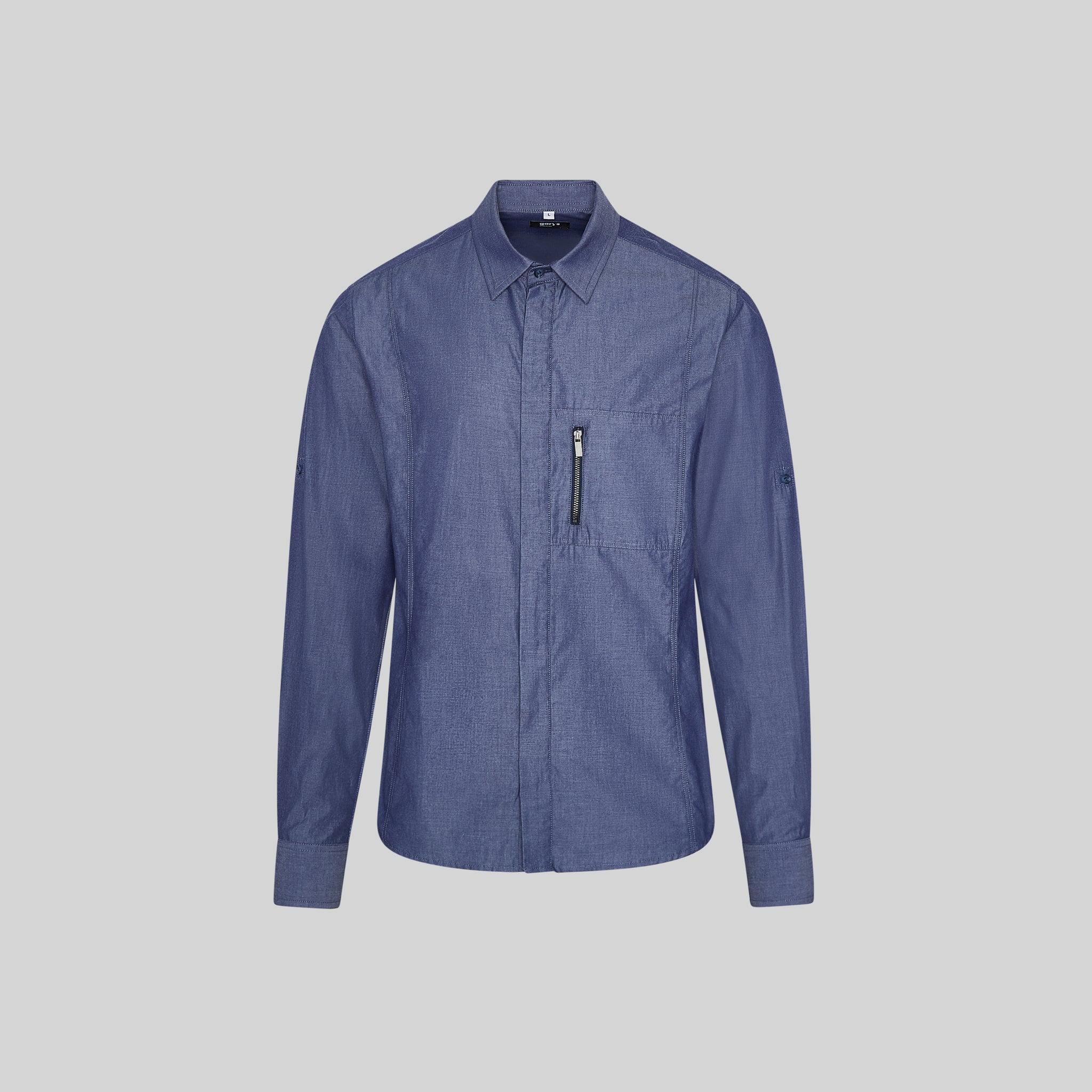 Gary's Fabio Zip chemise homme slim marine coton
