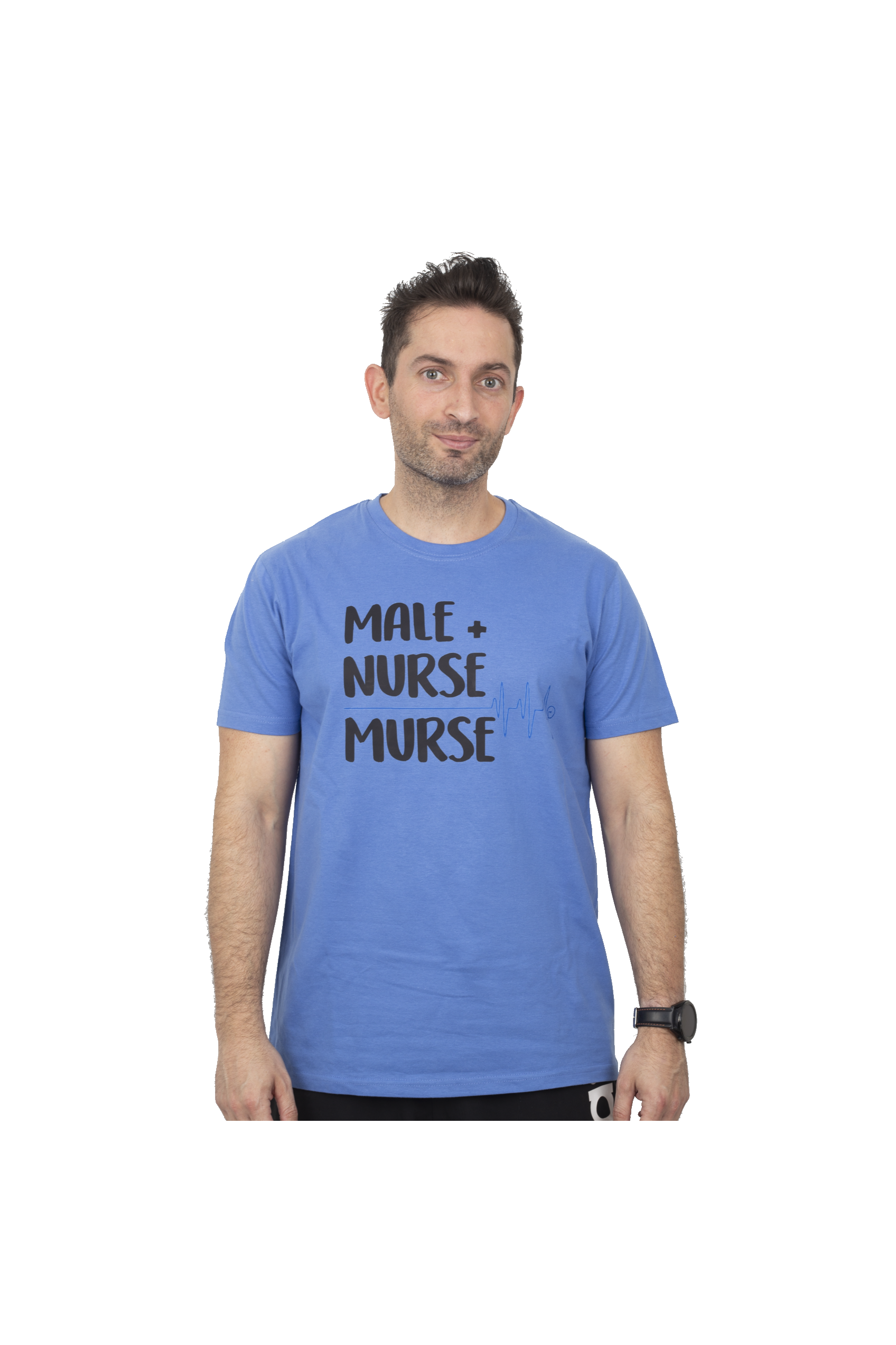 Enfermania Ropa T-shirt homme bleu classique taille L