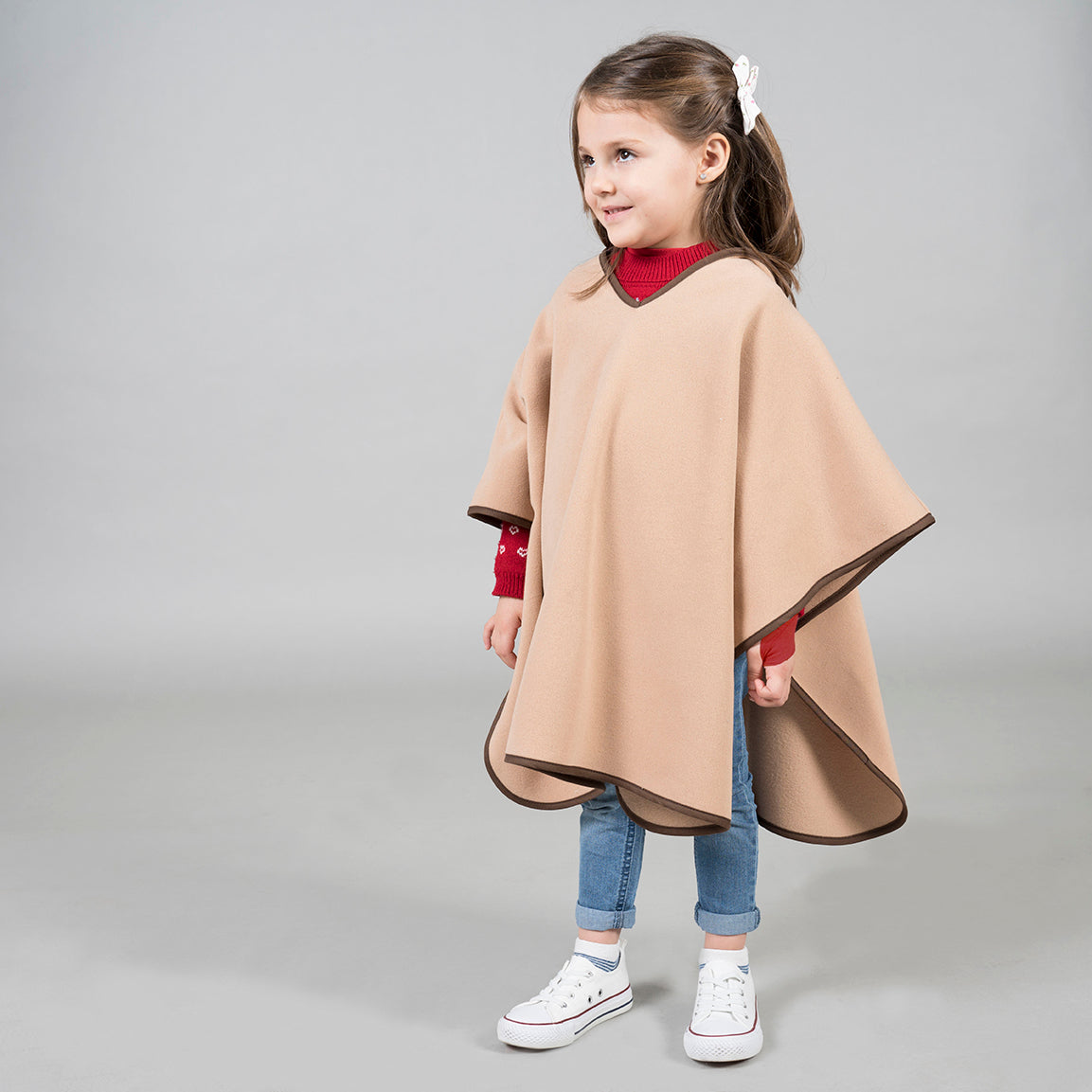 GARY'S Poncho polaire enfant marine à capuche