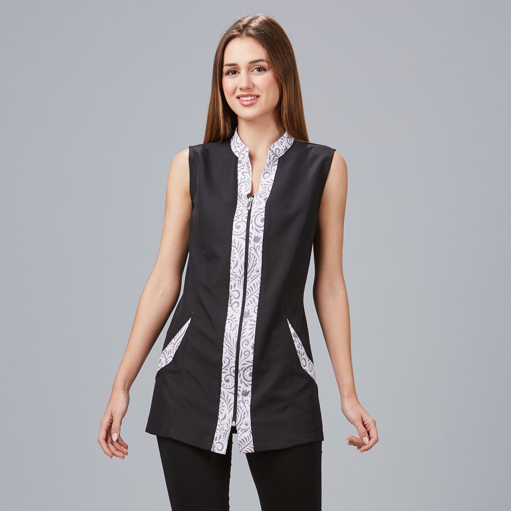 GARY'S Silene blouse femme noire sans manches microfibre