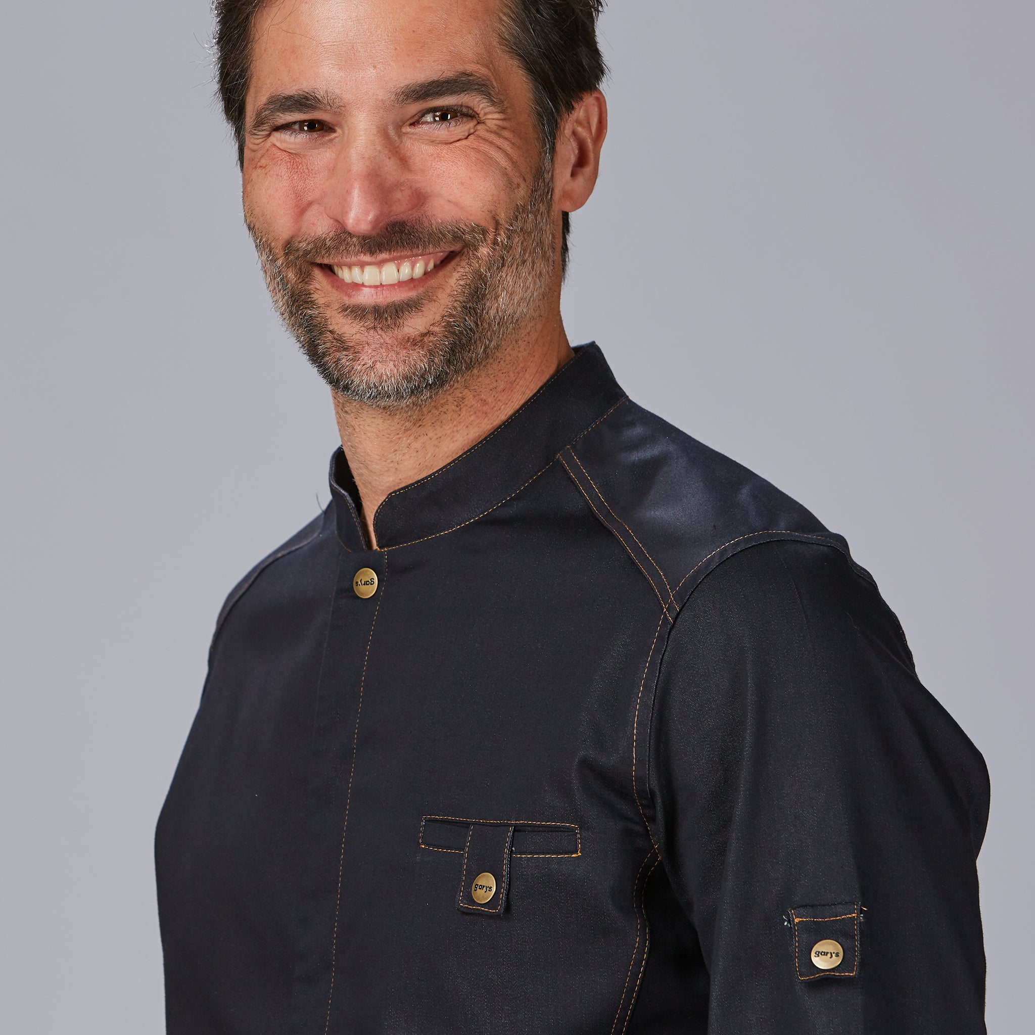 GARY'S Moran veste cuisine denim stretch marine