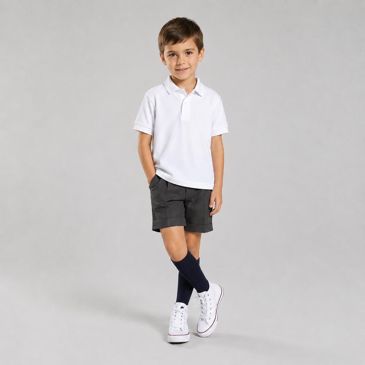 Gary's bermuda scolaire enfant gris clair zip taille 8