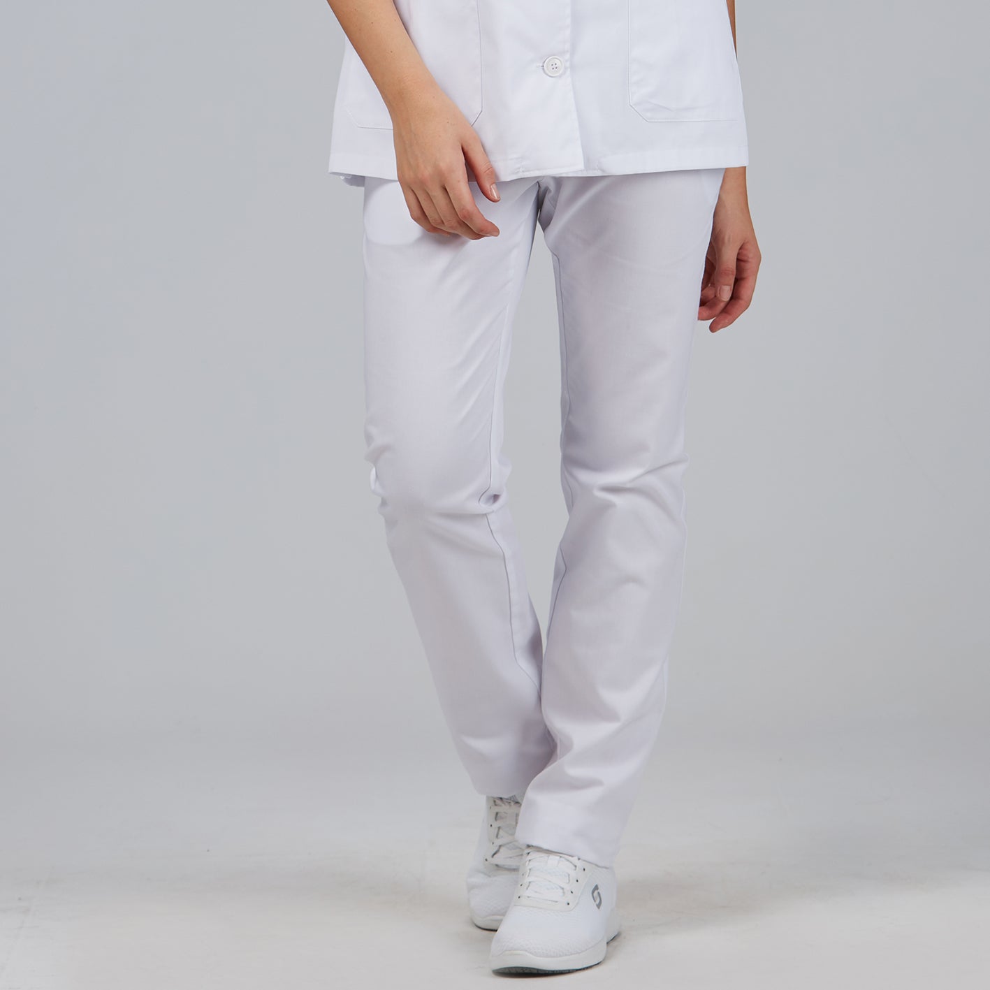 GARY'S Pantalon Unisexe Twill blanc cordon