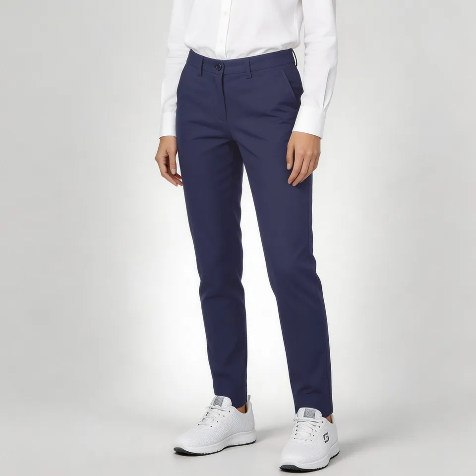 GARY'S Chino Pantalon de travail femme noir coton stretch