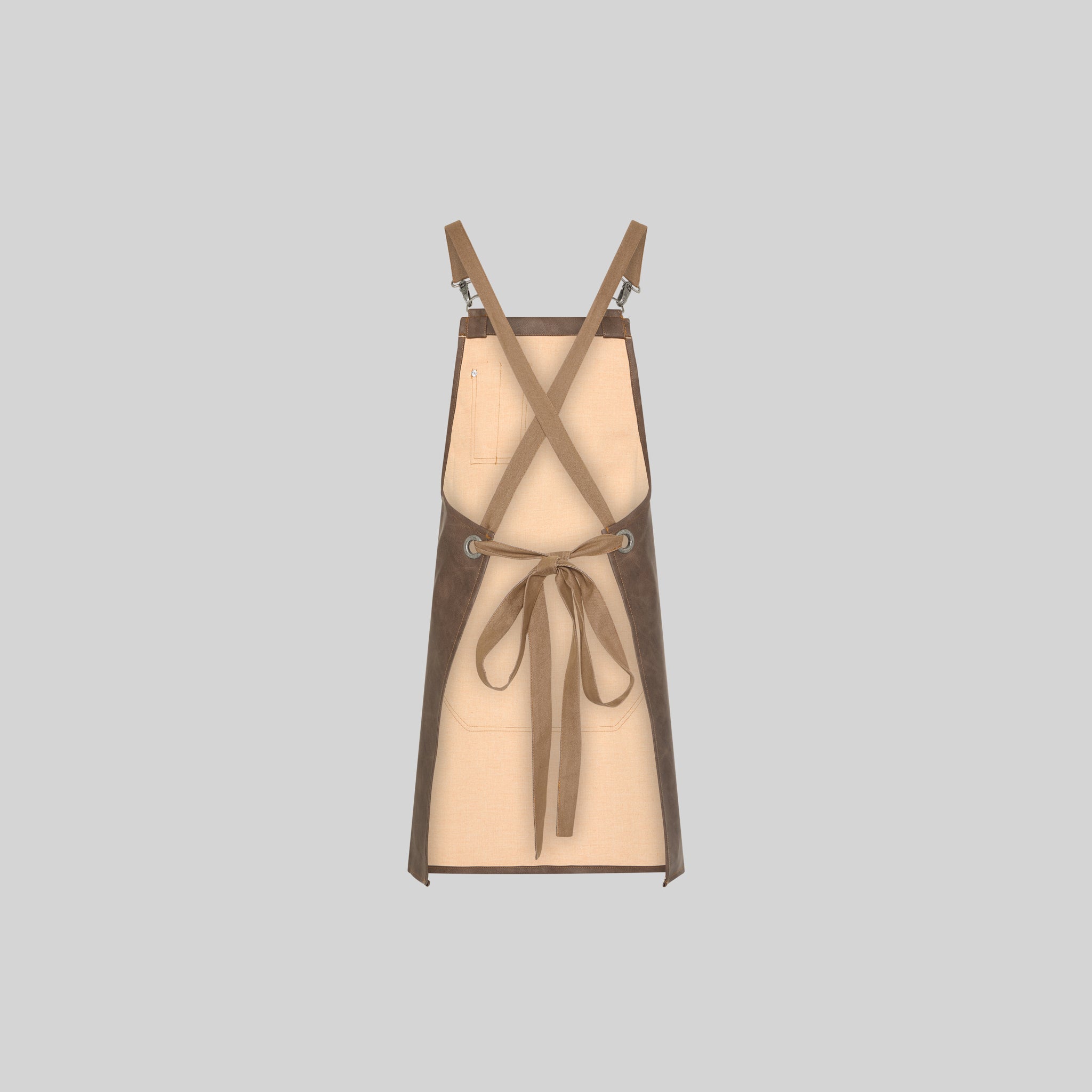Gary's Aprons Tablier Monte bavette similicuir marron