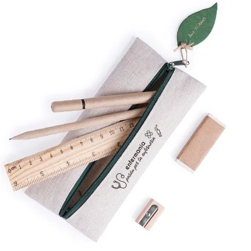 Enfermania Nature trousse zip 19 cm + kit papeterie