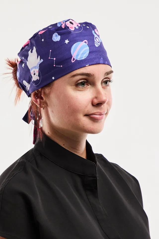 Aelin Paris Animaux Espace calot médical imprimé
