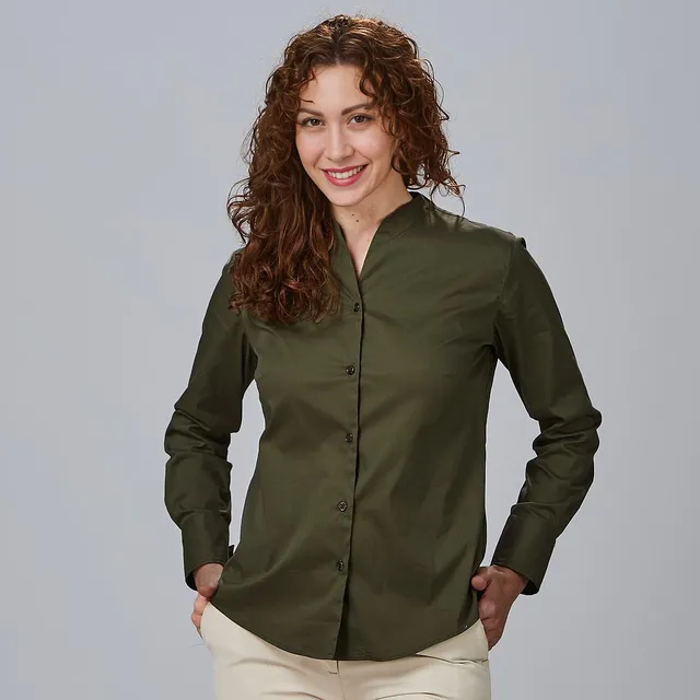 Gary's Rachele chemise travail femme noire stretch coton