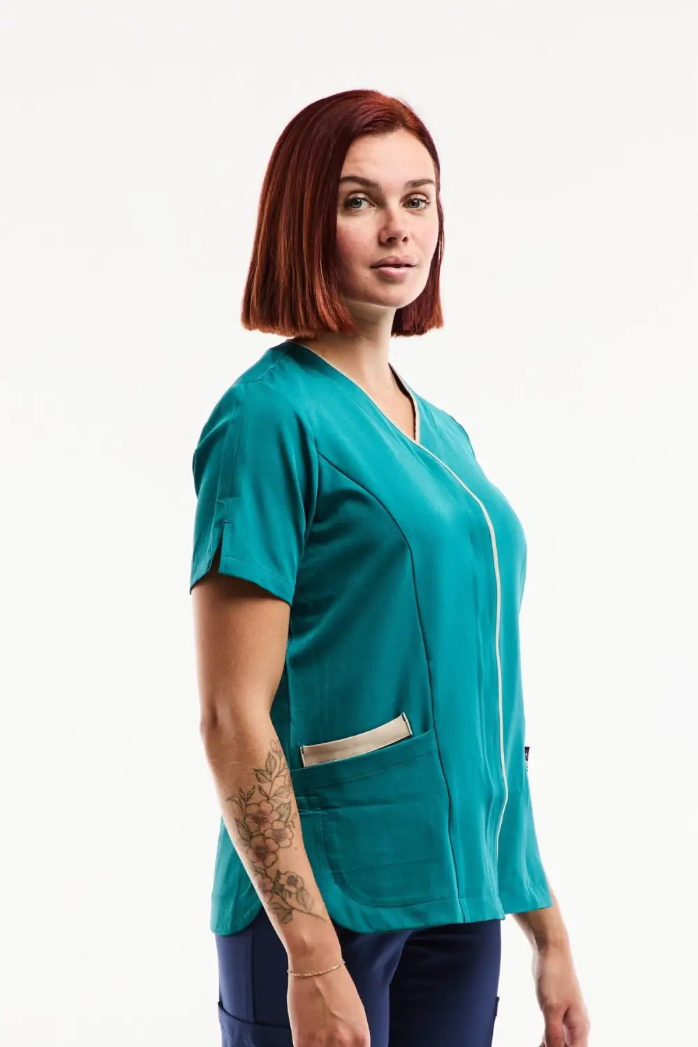 Aelin Serena Blouse médicale femme turquoise stretch