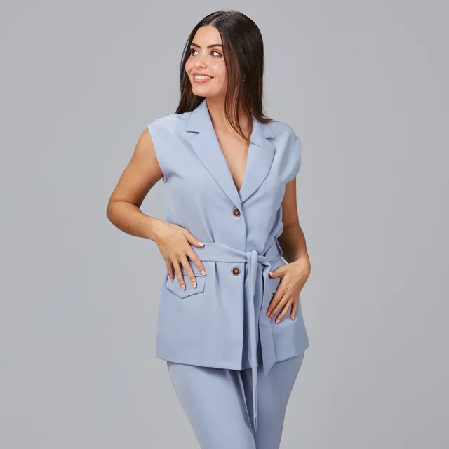 GARY'S Arabis gilet femme col revers noir poches