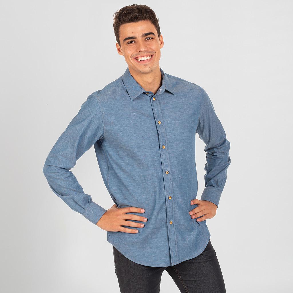 Gary's Flavio Chemise Homme Slim Marine Coton