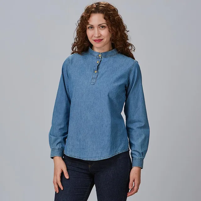 Gary's Julietta Chemise Femme Jean Indigo Manches Longues