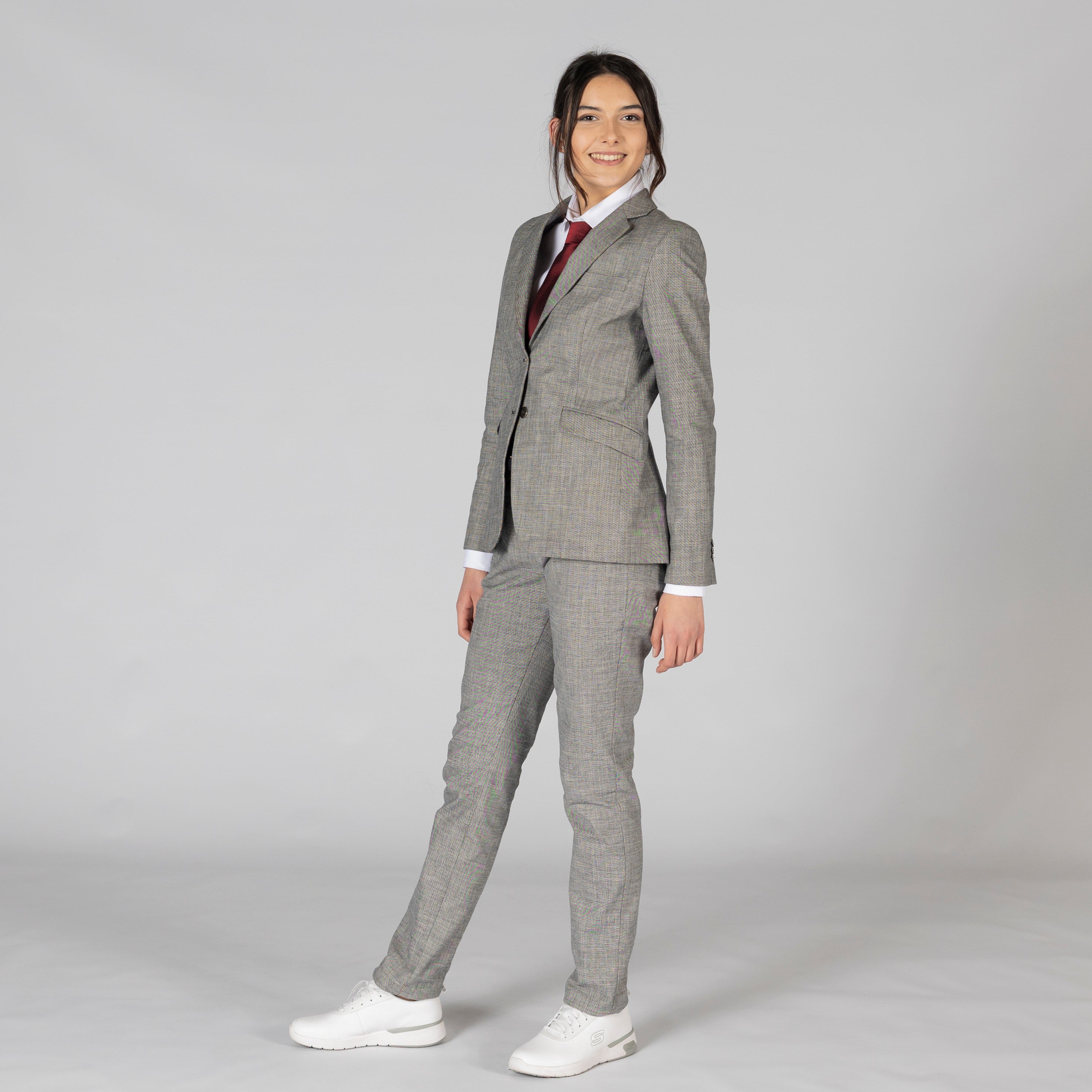 GARY'S Cheviot Pantalon Chino Femme Gris Stretch