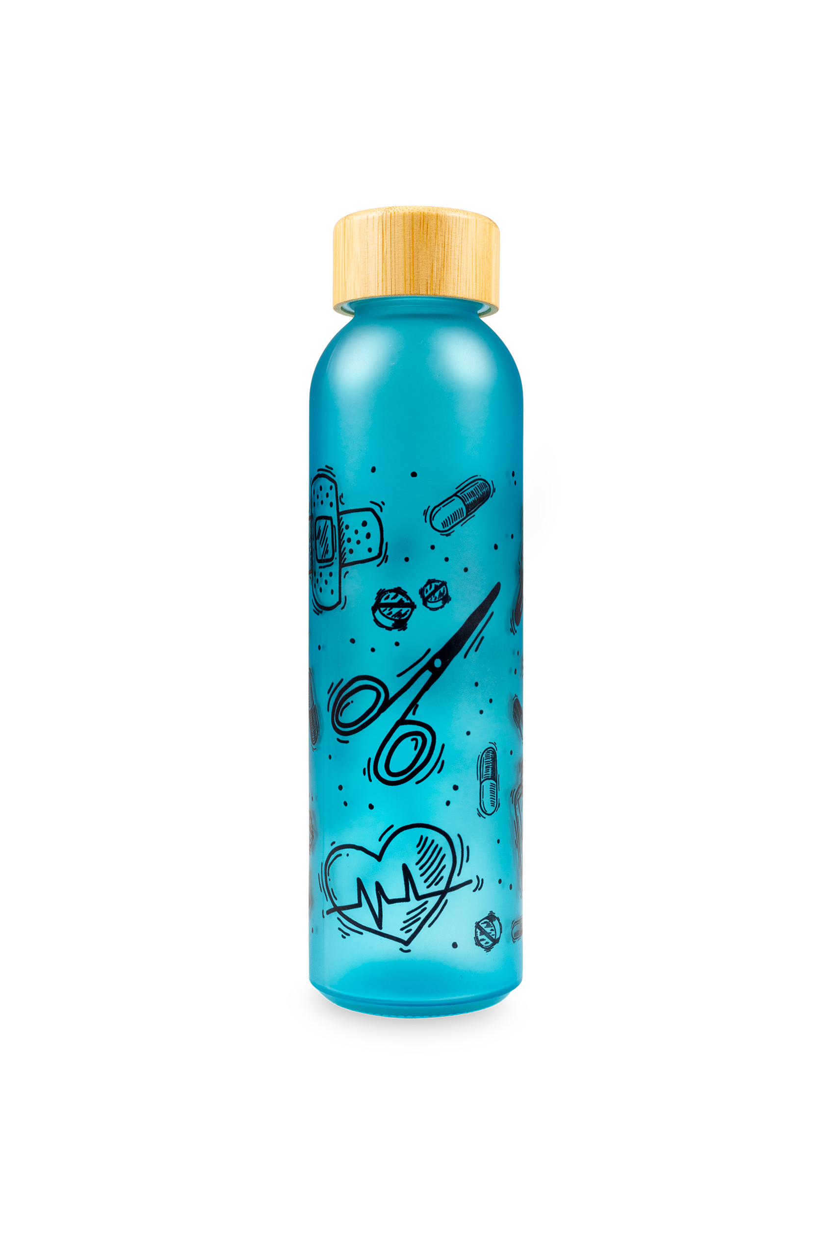 Enfermania Regalos pack bouteille + tasse verre bleu Motion 500 ml