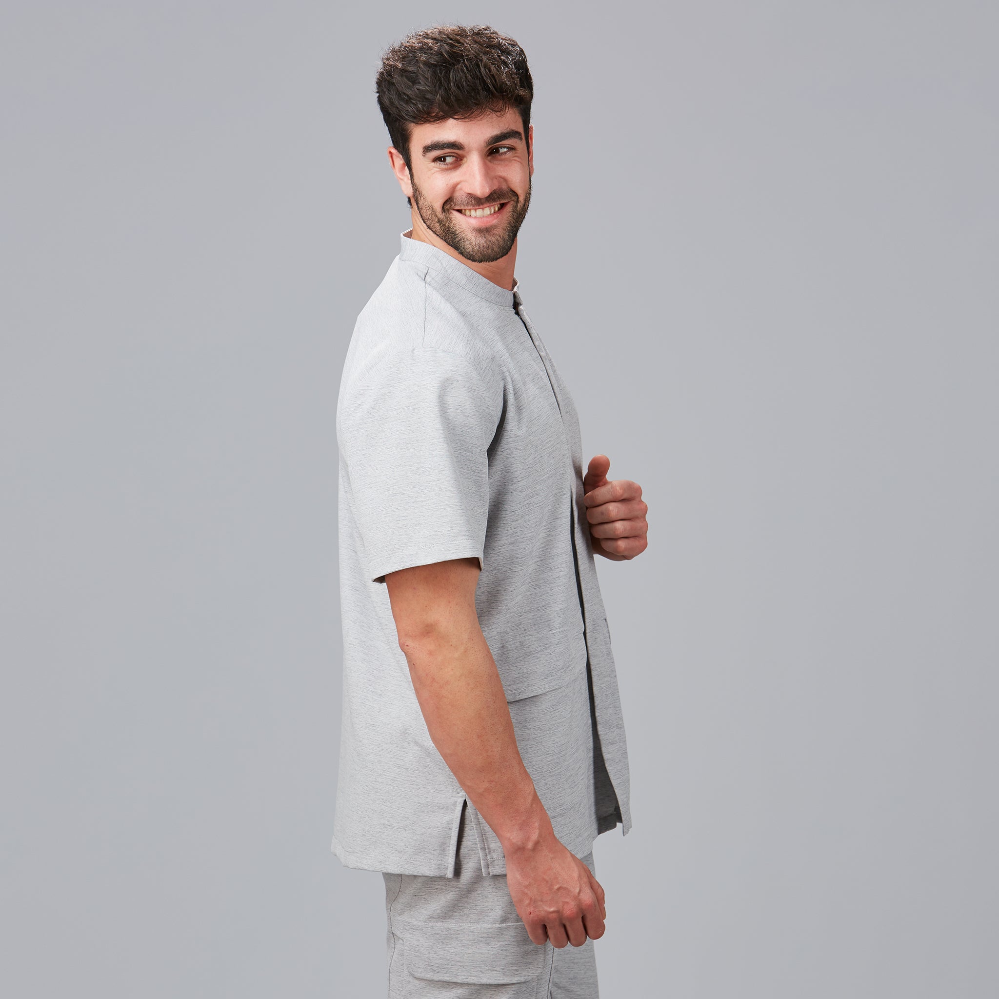 GARY'S Abedul blouse homme gris perle manches S